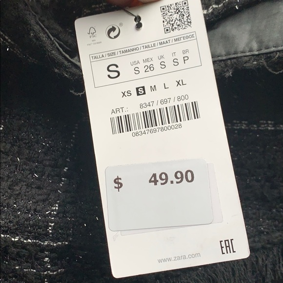 Plaid Mini Skirt with Leather Detail - Picture 2 of 3